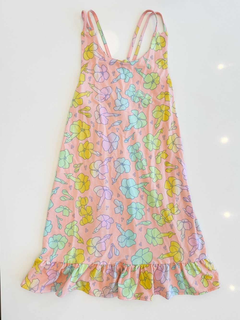 Coco Moon Hawaii Girls Pink Floral Ruffle-Hem Dress